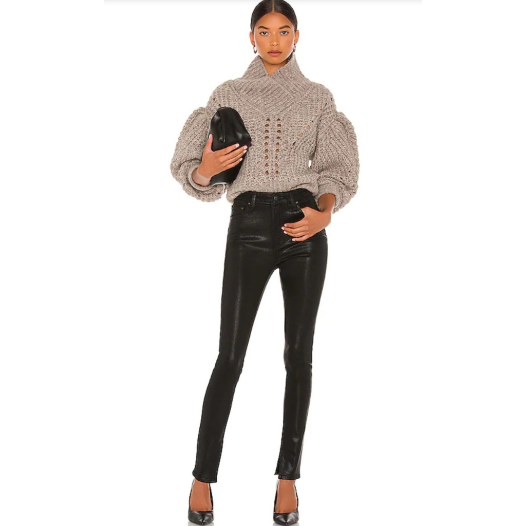 Jonathan Simkhai | Rae High Rise Ankle Skinny In Coated Black New Size 31